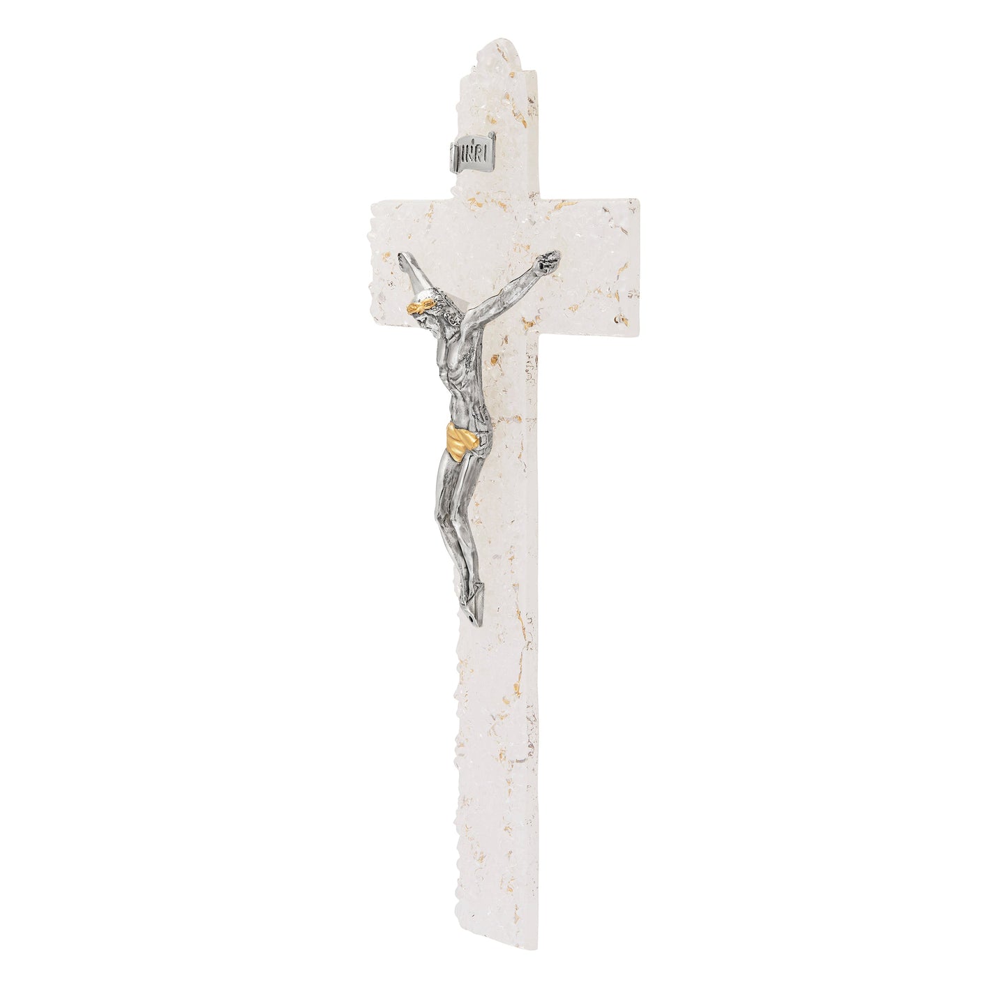 MONDO CATTOLICO ROMA Crucifix 21 cm (8.27 in) Murano Glass Crucifix with Golden Details