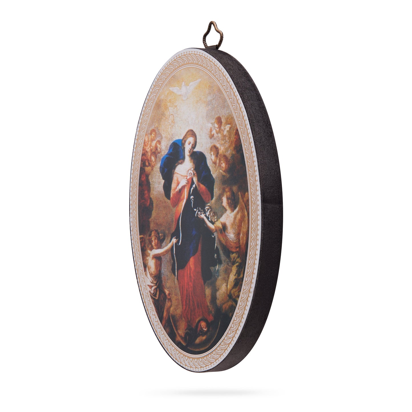 MONDO CATTOLICO ROMA 10x15 cm (3.94x5.91 in) Oval Wooden Icon of Mary Untier of Knots