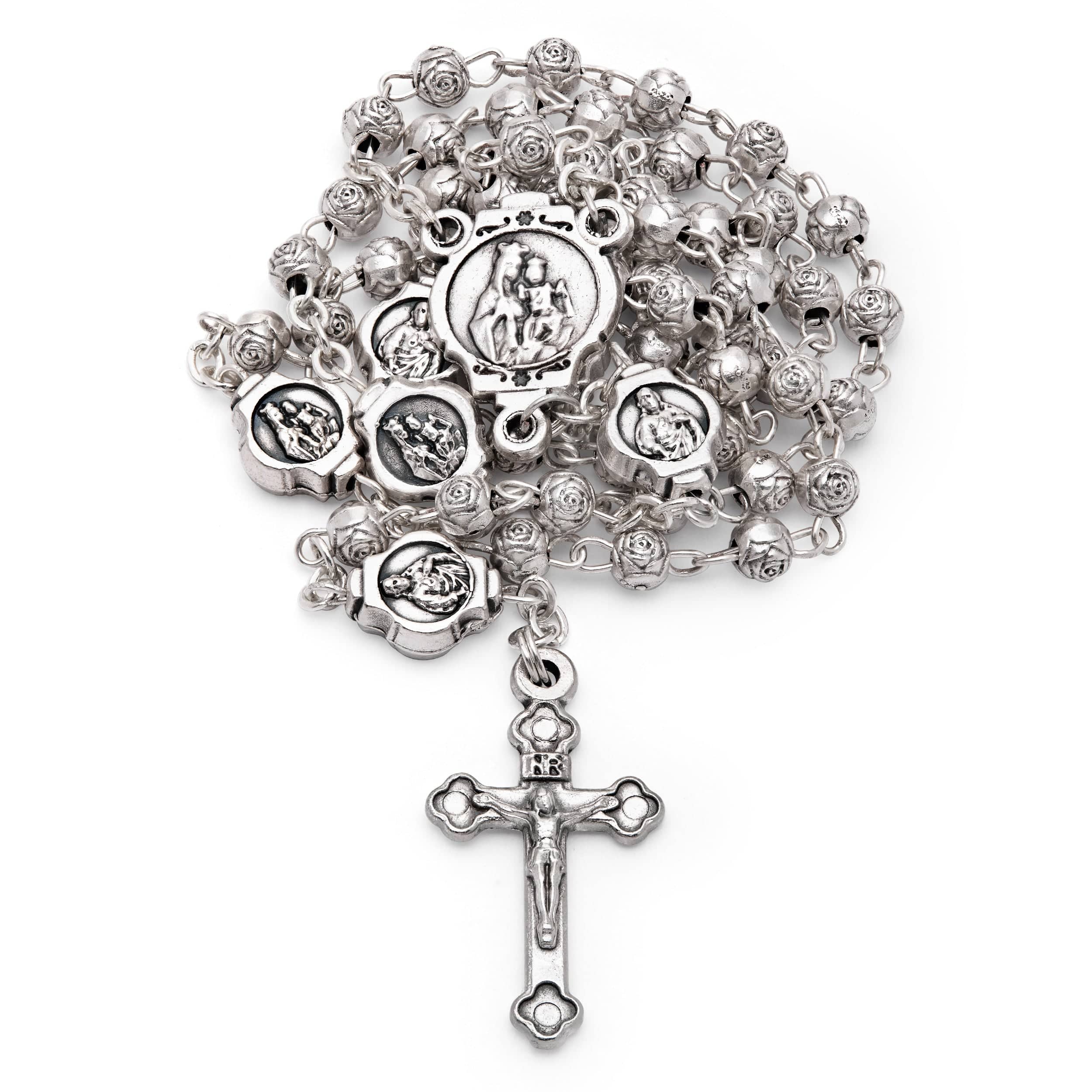 Rosary for women Matt Earth Agate Rosary with Bronze Sacred Heart of Jesus and Bronze Cross. hot Catholic Rosary, baptism, communion rosary,