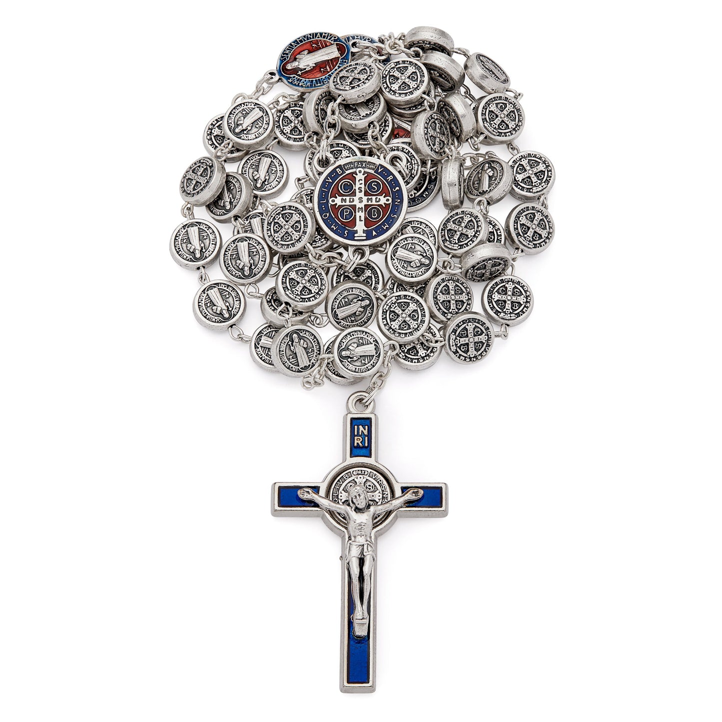 MONDO CATTOLICO ROMA Prayer Beads 58 cm (22.83 in) / 9 mm (0.35 in) Pewter Saint Benedict Rosary Beads