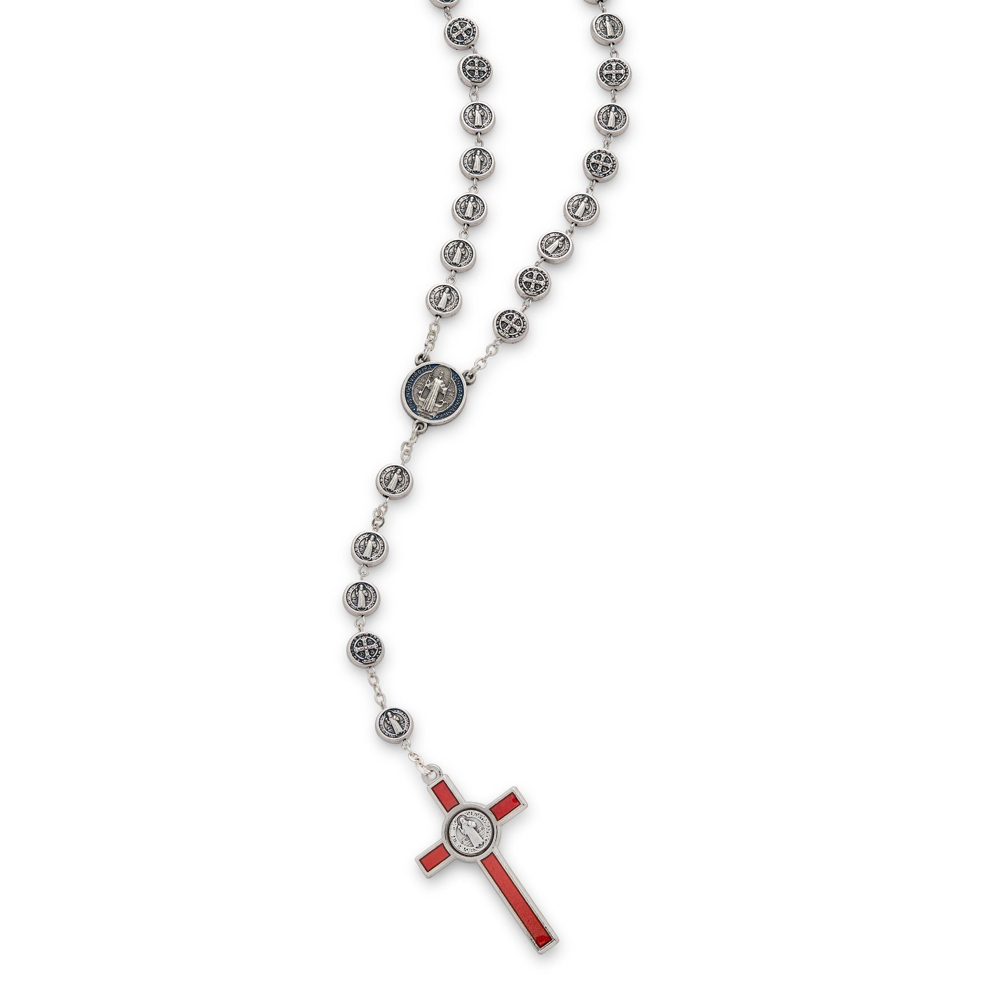 MONDO CATTOLICO ROMA Prayer Beads 58 cm (22.83 in) / 9 mm (0.35 in) Pewter Saint Benedict Rosary Beads