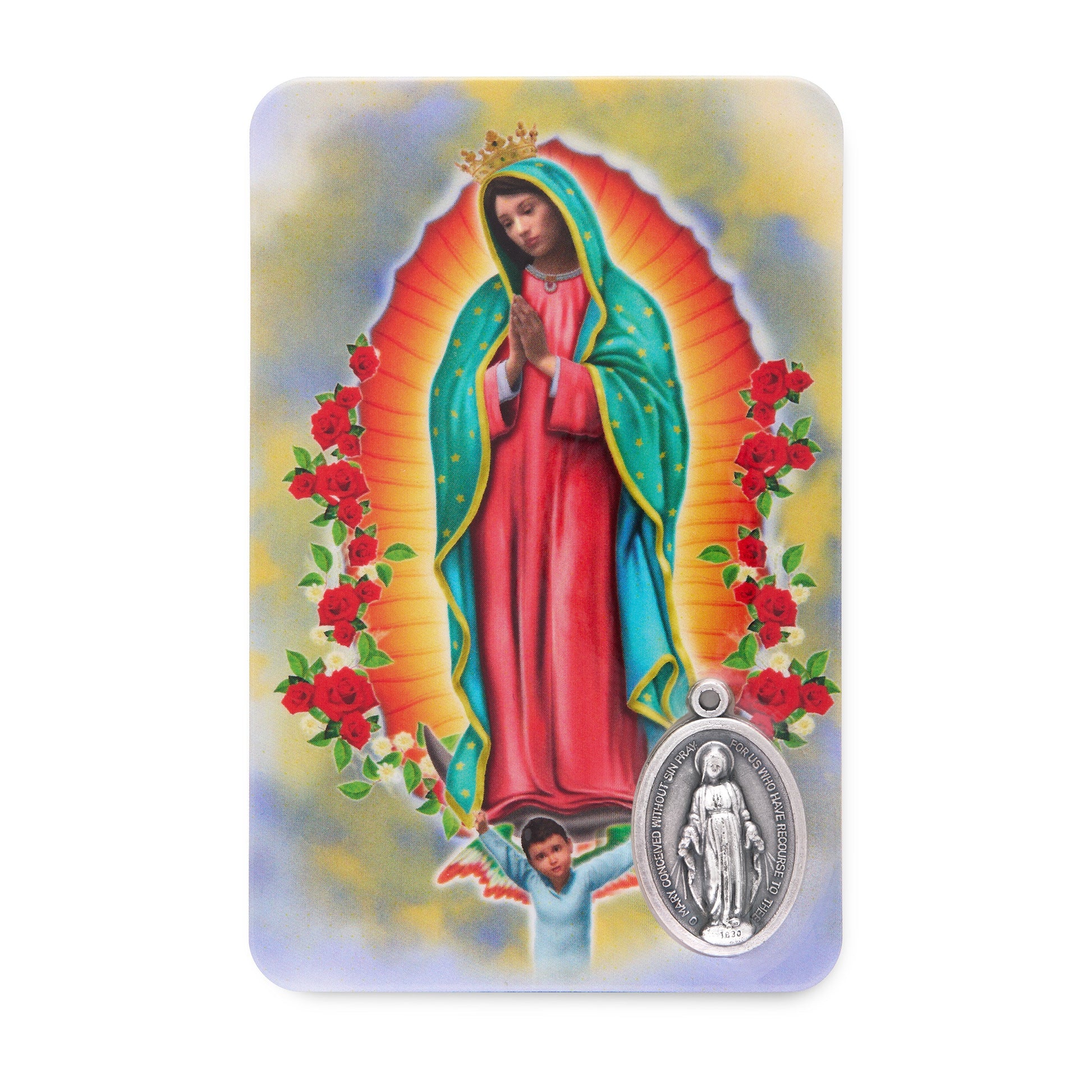 MONDO CATTOLICO Holy Card Plasticized Holy Card of Our Lady of Guadalupe