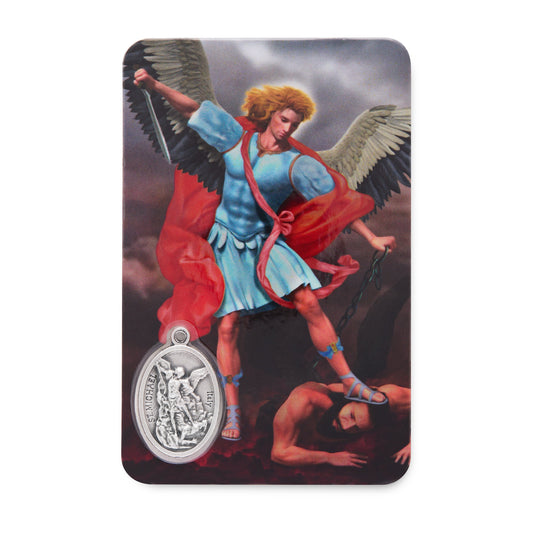 MONDO CATTOLICO Holy Card Plasticized Holy Card of St. Michael the Archangel