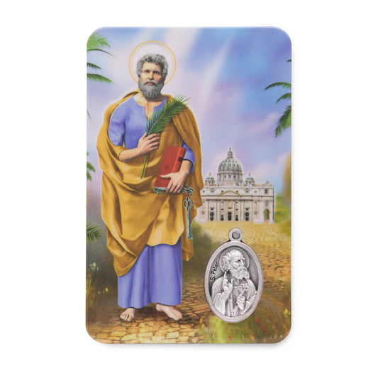 MONDO CATTOLICO Holy Card Plasticized Holy Card of St. Peter