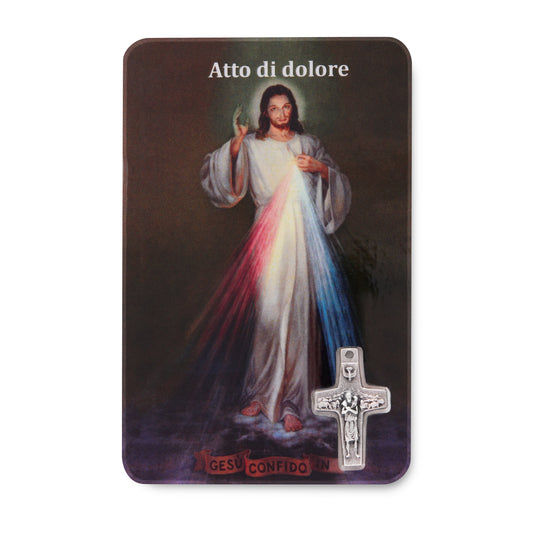 MONDO CATTOLICO Holy Card Plasticized Holy Card with Act of Contrition