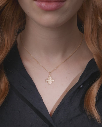 Yellow Gold Jerusalem Cross Pendant