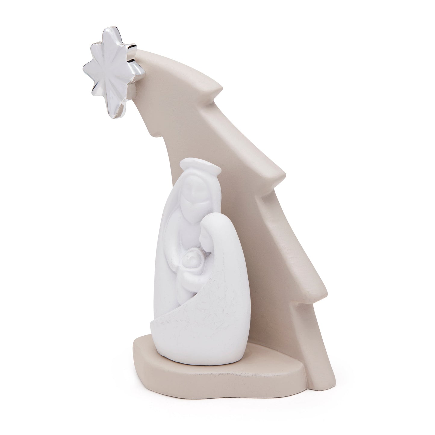 MONDO CATTOLICO ROMA Nativity 12 cm (4.72 in) Resin Nativity Scene with Christmas Tree Modern Style