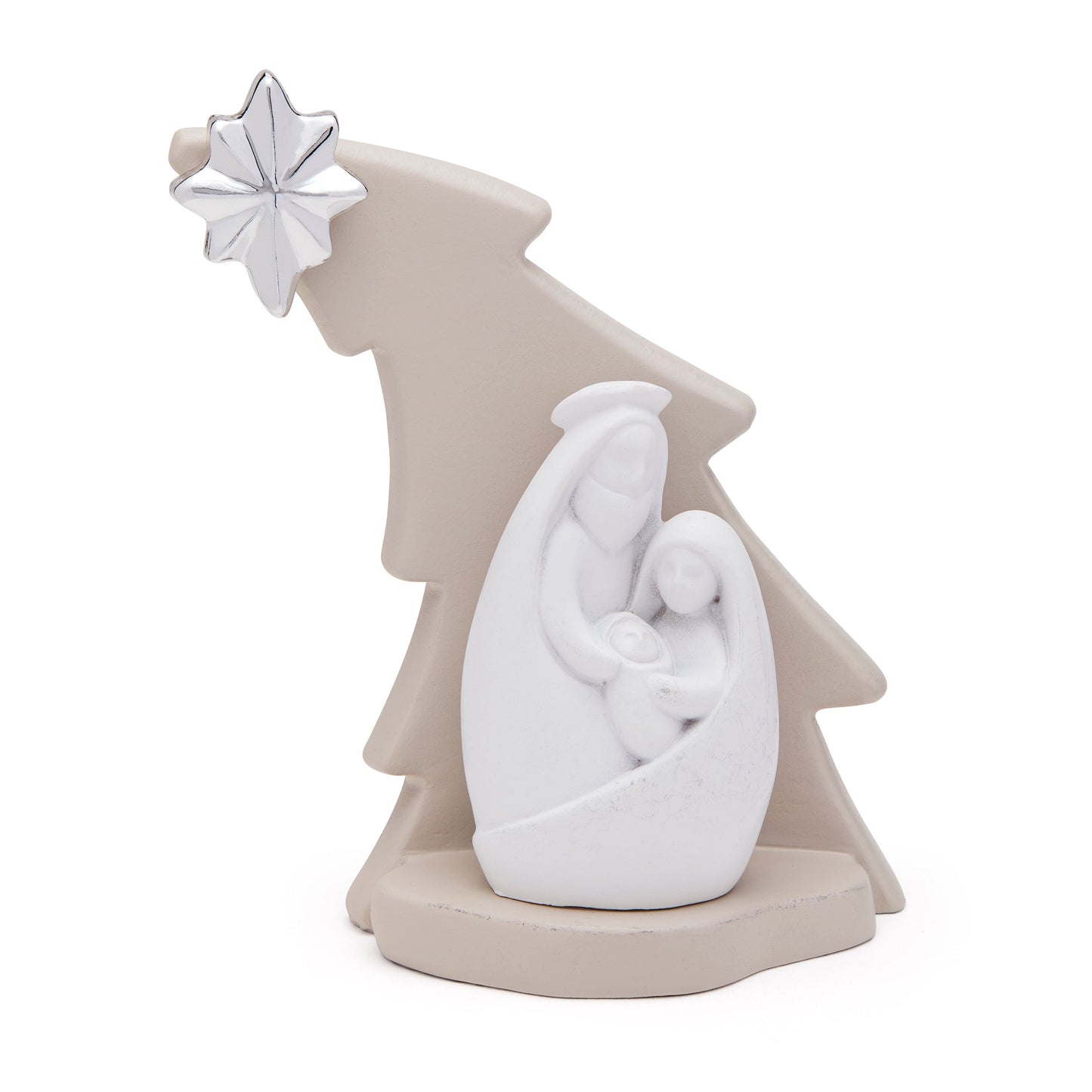 MONDO CATTOLICO ROMA Nativity 12 cm (4.72 in) Resin Nativity Scene with Christmas Tree Modern Style