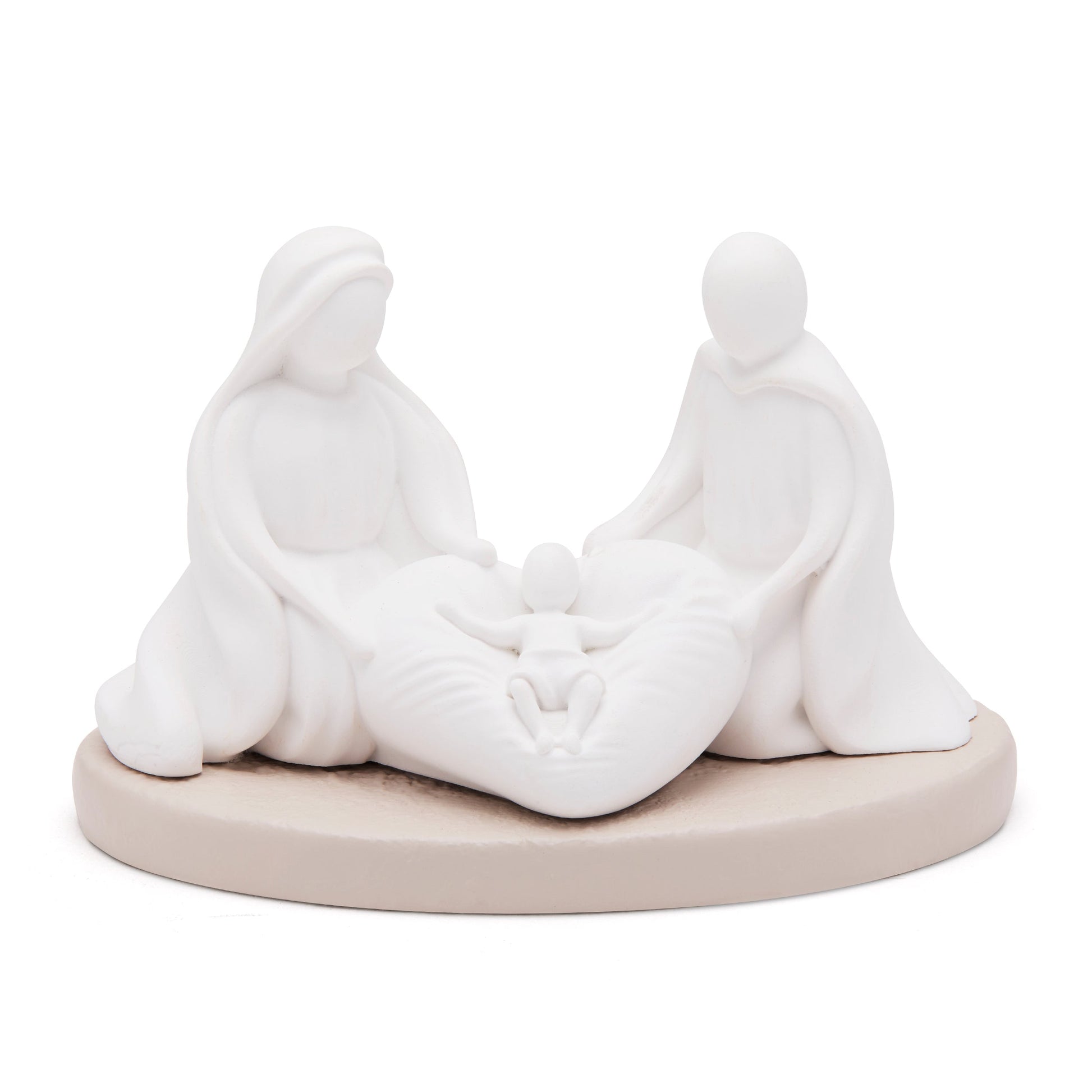 MONDO CATTOLICO ROMA Nativity 5 cm (1.97 in) Resin Nativity Scene with Heart-shaped Cradle