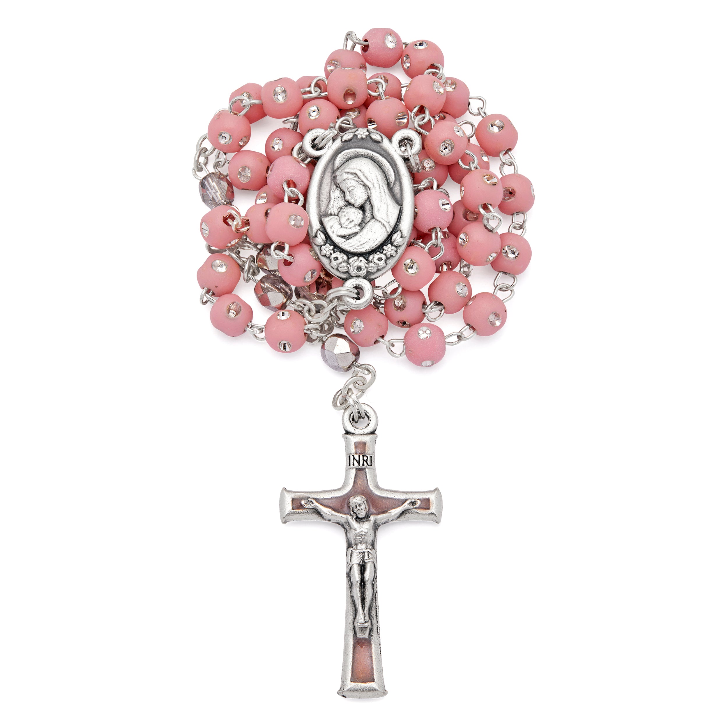 Handmade Rosary, 2024 10mm Pink Cat Eye Beads