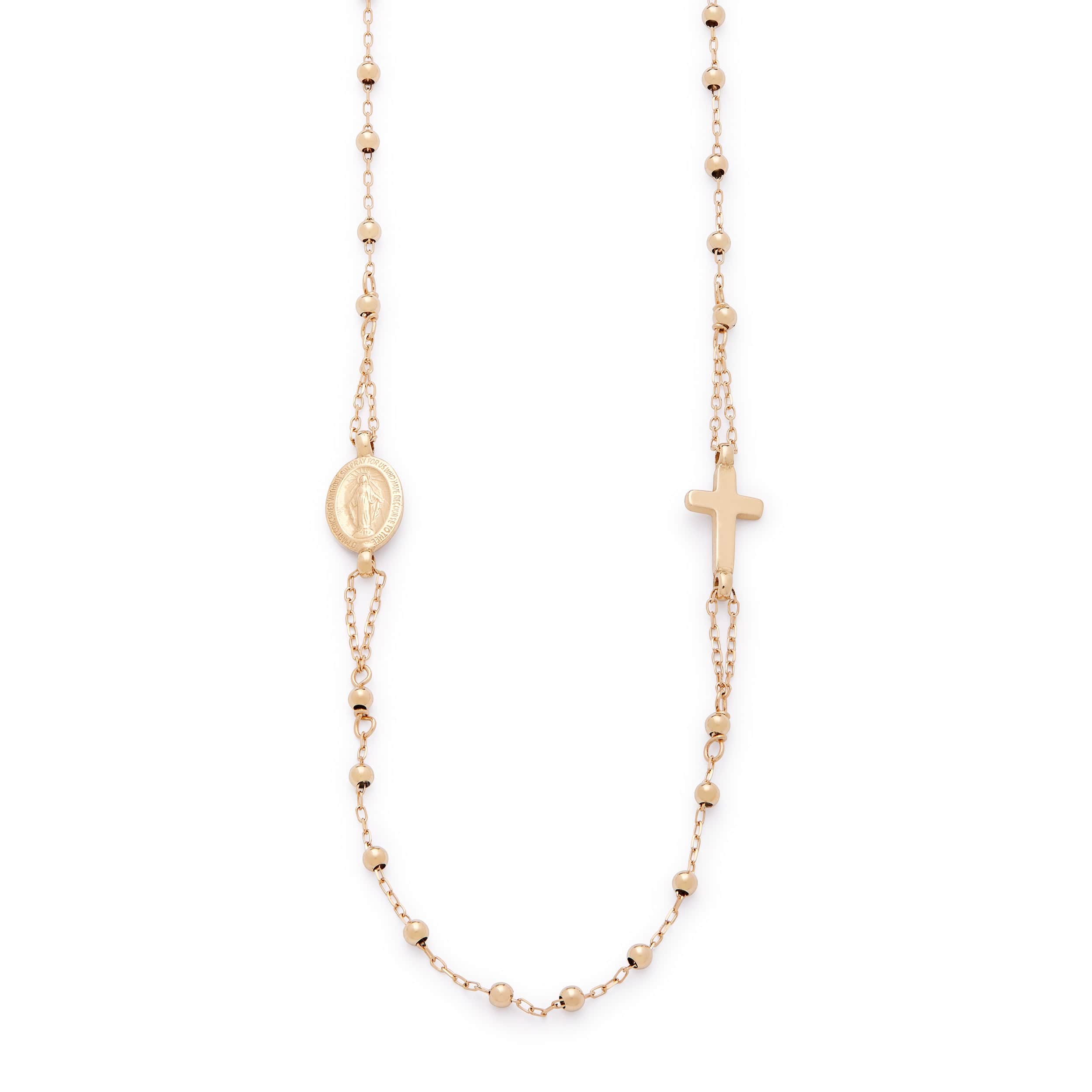 Rosary hot sale gold necklace