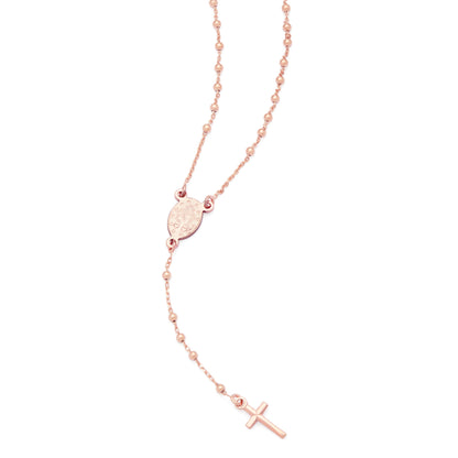 MONDO CATTOLICO ROMA Rosary 28 cm (11.02 in) / 42 cm (16.54 in) / 2 mm (0.08 in) Rose Gold-plated Sterling Silver Rosary