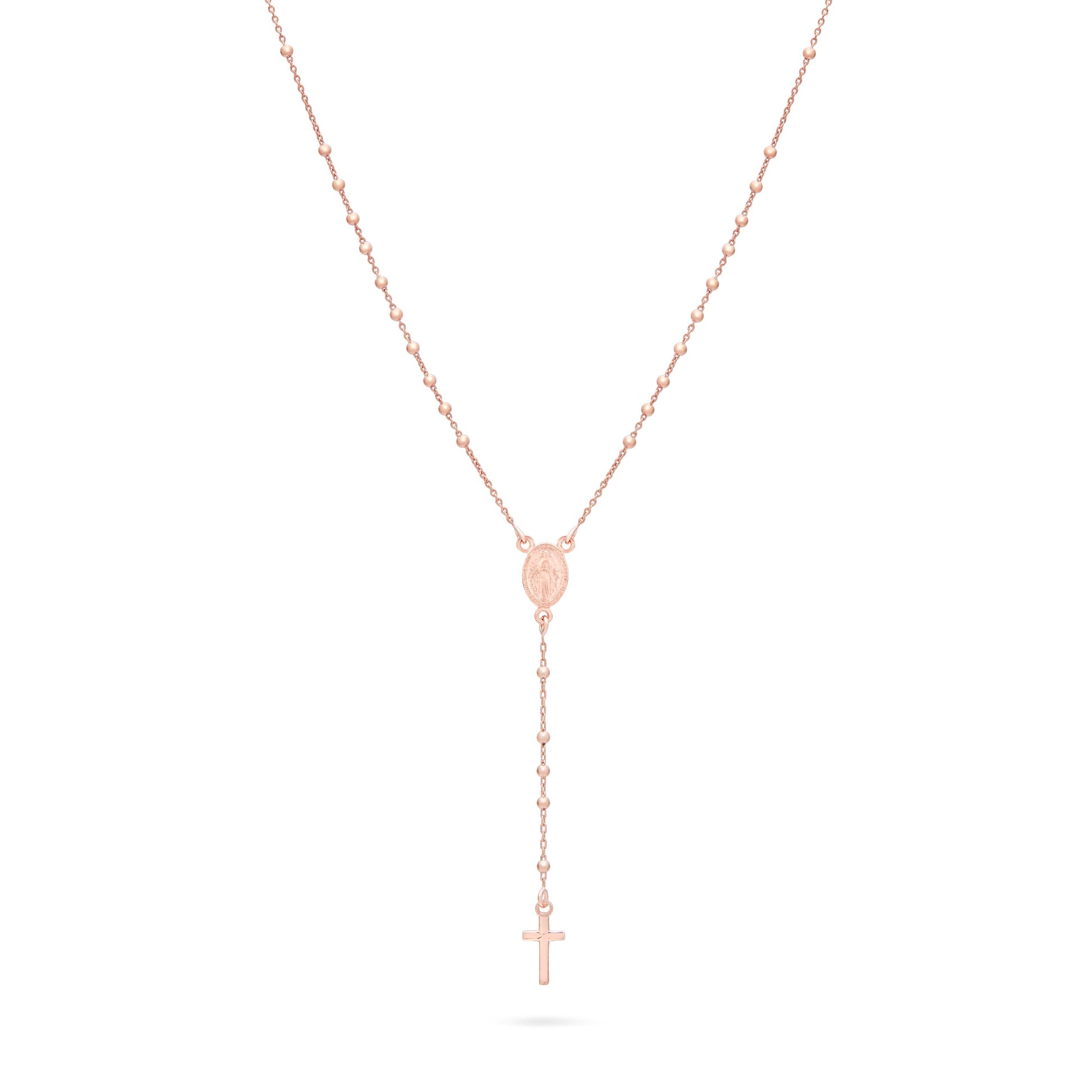 MONDO CATTOLICO ROMA Rosary 28 cm (11.02 in) / 42 cm (16.54 in) / 2 mm (0.08 in) Rose Gold-plated Sterling Silver Rosary