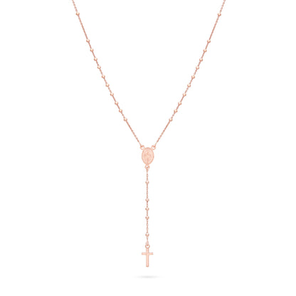 MONDO CATTOLICO ROMA Rosary 28 cm (11.02 in) / 42 cm (16.54 in) / 2 mm (0.08 in) Rose Gold-plated Sterling Silver Rosary