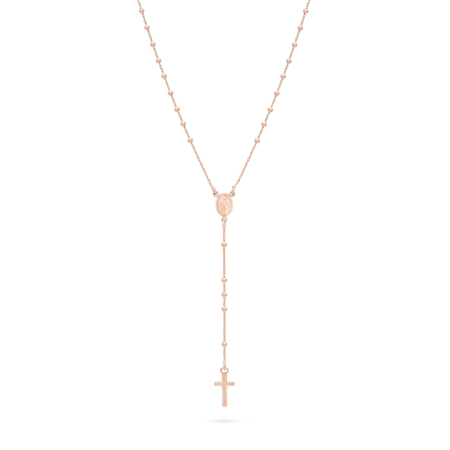 MONDO CATTOLICO ROMA Rosary 30 cm (11.81 in) / 44 cm (17.32 in) / 1.80 mm (0.07 in) Rose Gold-plated Sterling Silver Rosary with Small Beads