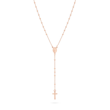 MONDO CATTOLICO ROMA Rosary 30 cm (11.81 in) / 44 cm (17.32 in) / 1.80 mm (0.07 in) Rose Gold-plated Sterling Silver Rosary with Small Beads