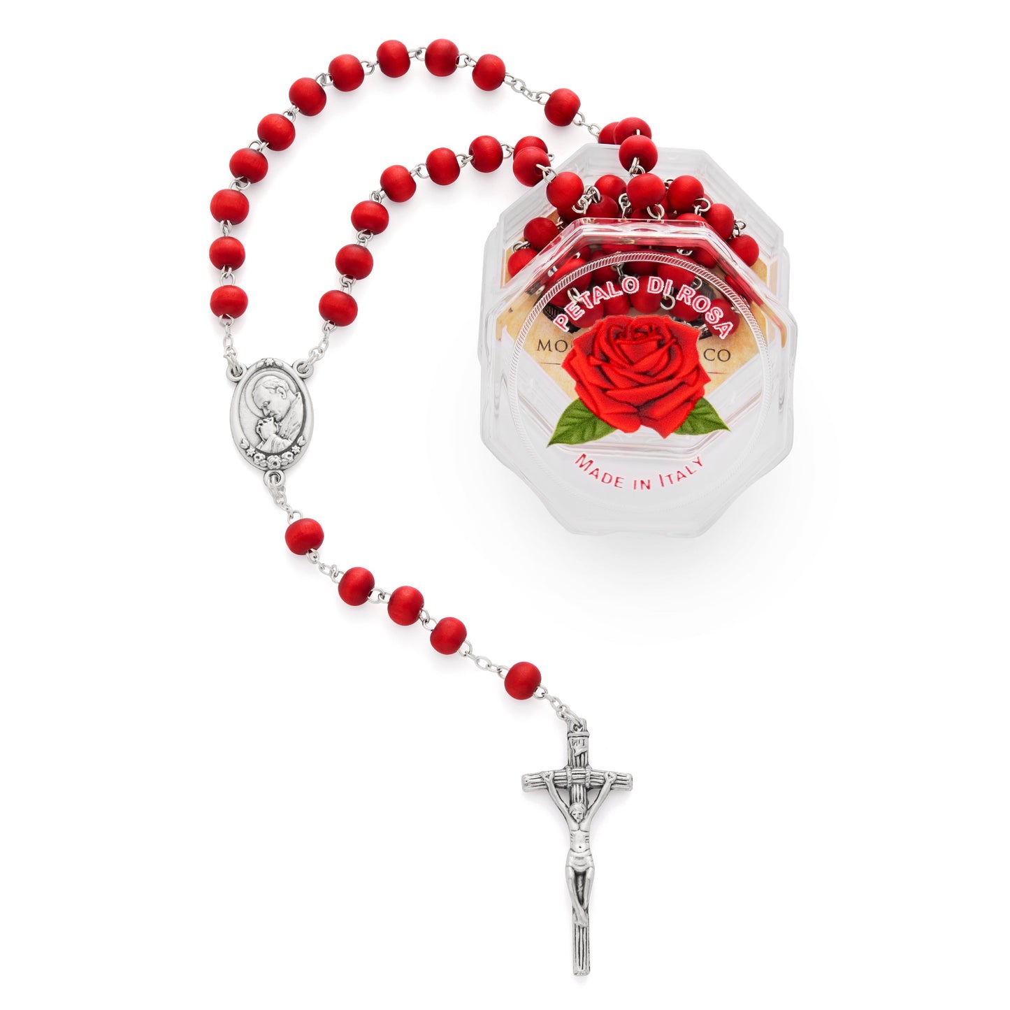 Mondo Cattolico Rosary 45 cm (17.72 in) / 6 mm (0.24 in) / 60 cm (23.62 in) Rose Petal St. John Paul II Boxed Rosary