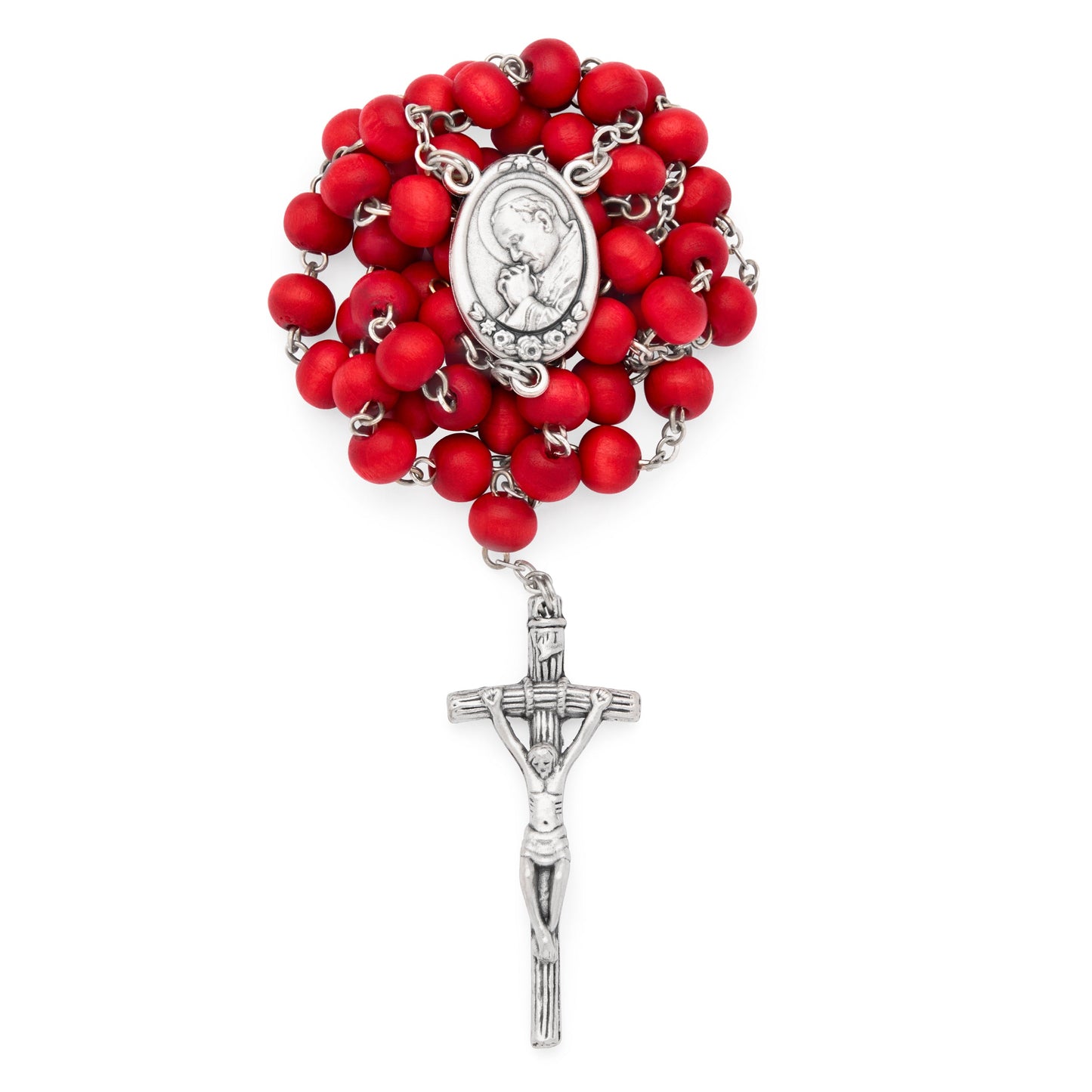 MONDO CATTOLICO ROMA Rosary 45 cm (17.72 in) / 6 mm (0.24 in) / 60 cm (23.62 in) Rose Petal St. John Paul II Boxed Rosary