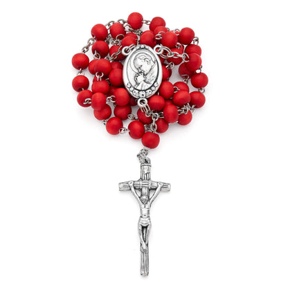 MONDO CATTOLICO ROMA Rosary 45 cm (17.72 in) / 6 mm (0.24 in) / 60 cm (23.62 in) Rose Petal St. John Paul II Boxed Rosary