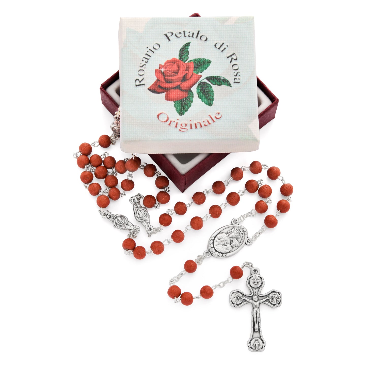 MONDO CATTOLICO Prayer Beads Rose Petals Rosary, The Original One