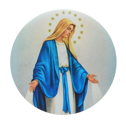 Mondo Cattolico Magnet 5.5 cm (2.17 in) Round Soft-touch Magnet with Our Lady of the Miraculous Medal