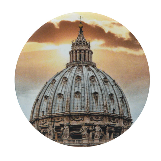 Mondo Cattolico Magnet 5.5 cm (2.17 in) Round Soft-touch Magnet with St. Peter's Dome