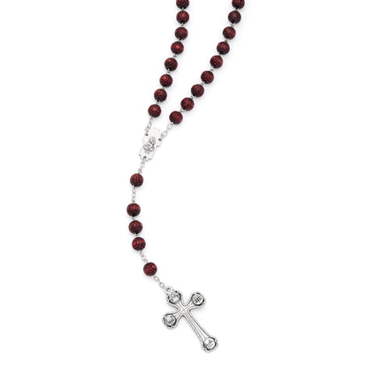 MONDO CATTOLICO ROMA Prayer Beads 51 cm (20.07 in) / 7 mm (0.27 in) Round Wooden Rosary Beads with the Four Basilicas