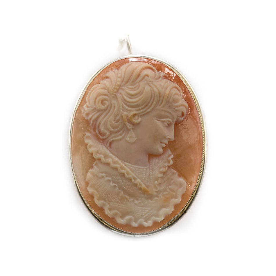 MONDO CATTOLICO Sea Shell Cameo Lady Profile