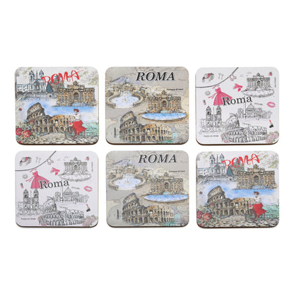 Mondo Cattolico Coaster 9.50 cm (3.74 in) Set of Coasters with Rome's Monuments