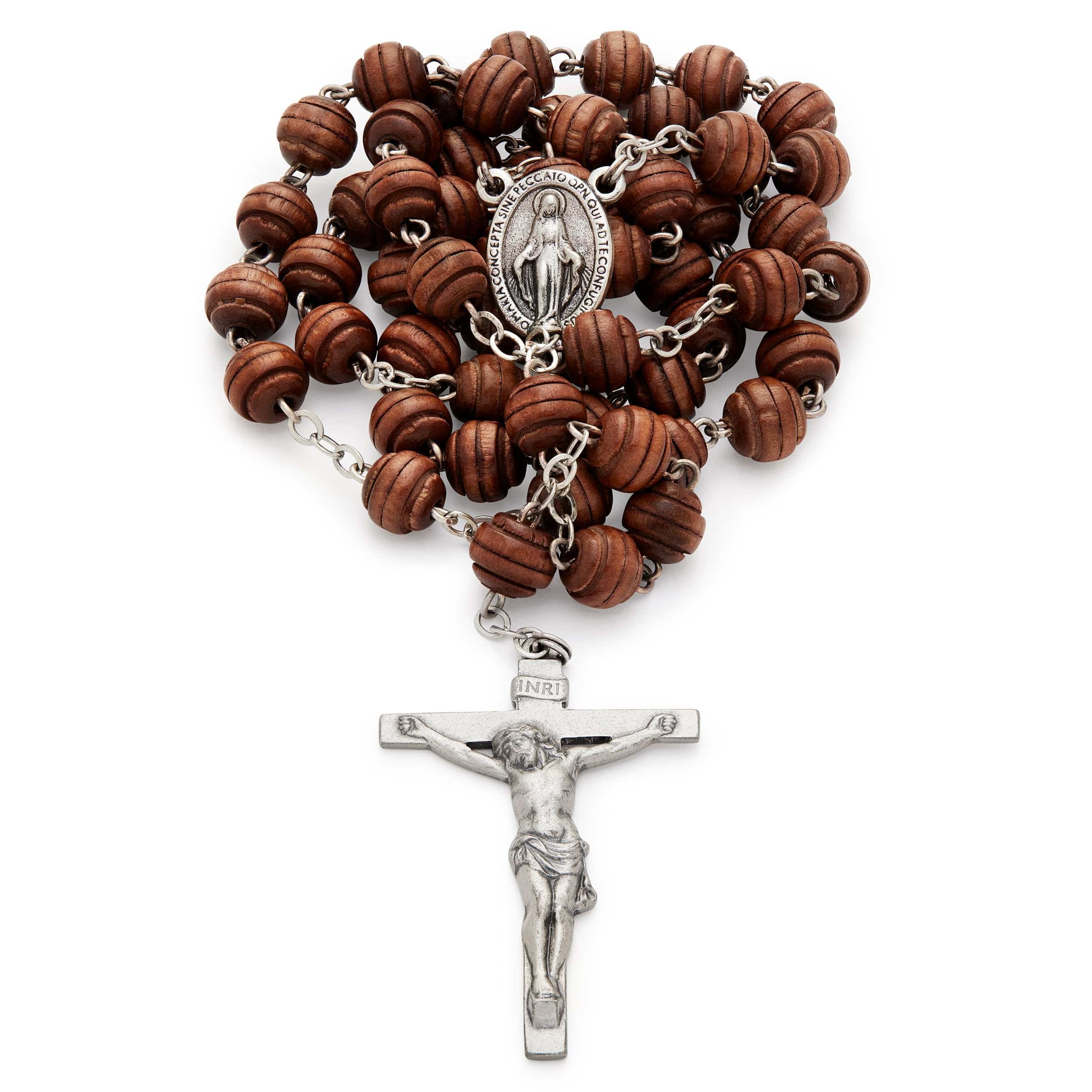 Olive Wood Sterling Silver outlet Rosary 4X6MM