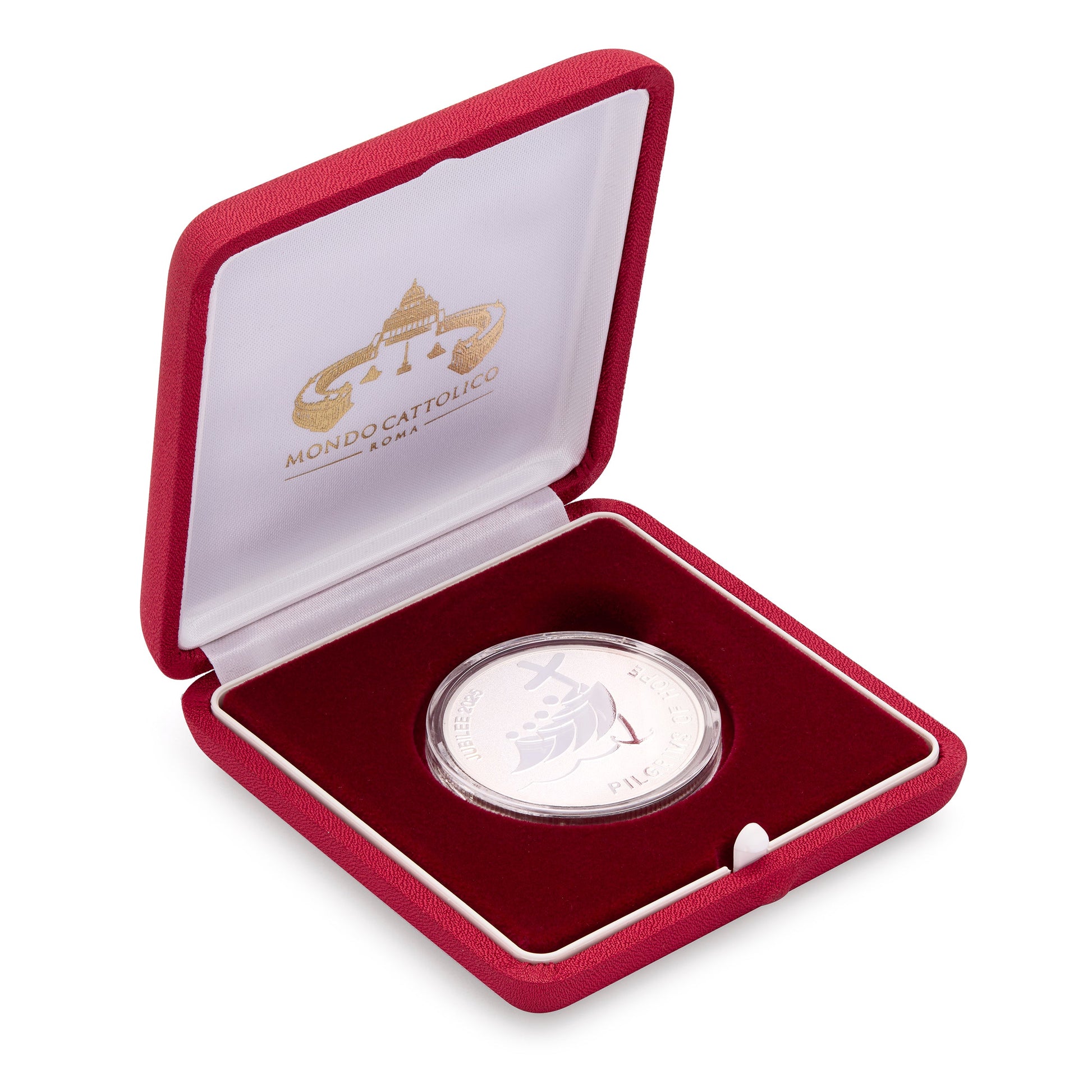 Mondo Cattolico Coin 4 cm (1.57 in) Silver-tone Jubilee 2025 Commemorative Coin – Exclusive Edition