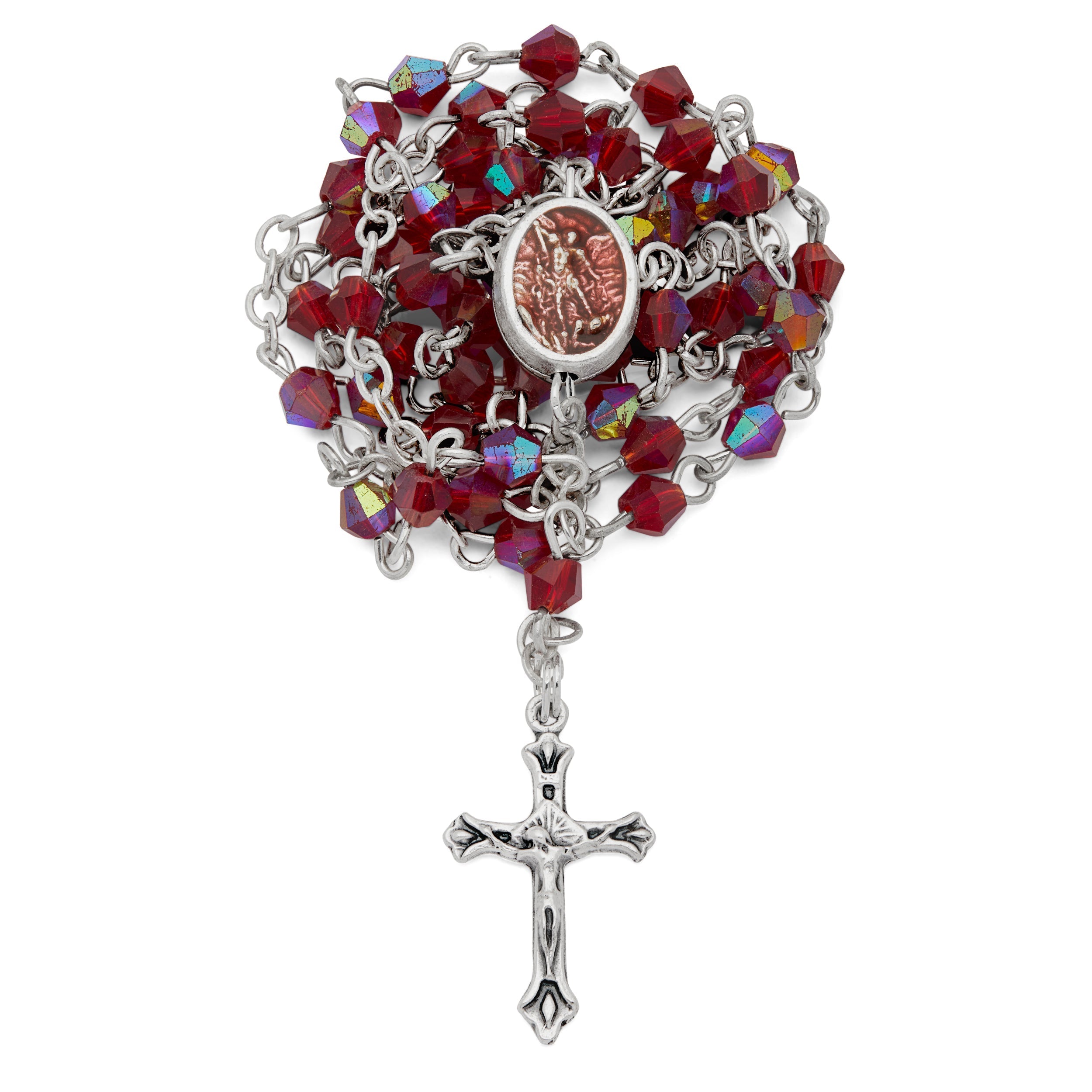 Hand Made Catholic Rosary top Rosenkranz Chapelet Red Banded Agate & Sterling Silver