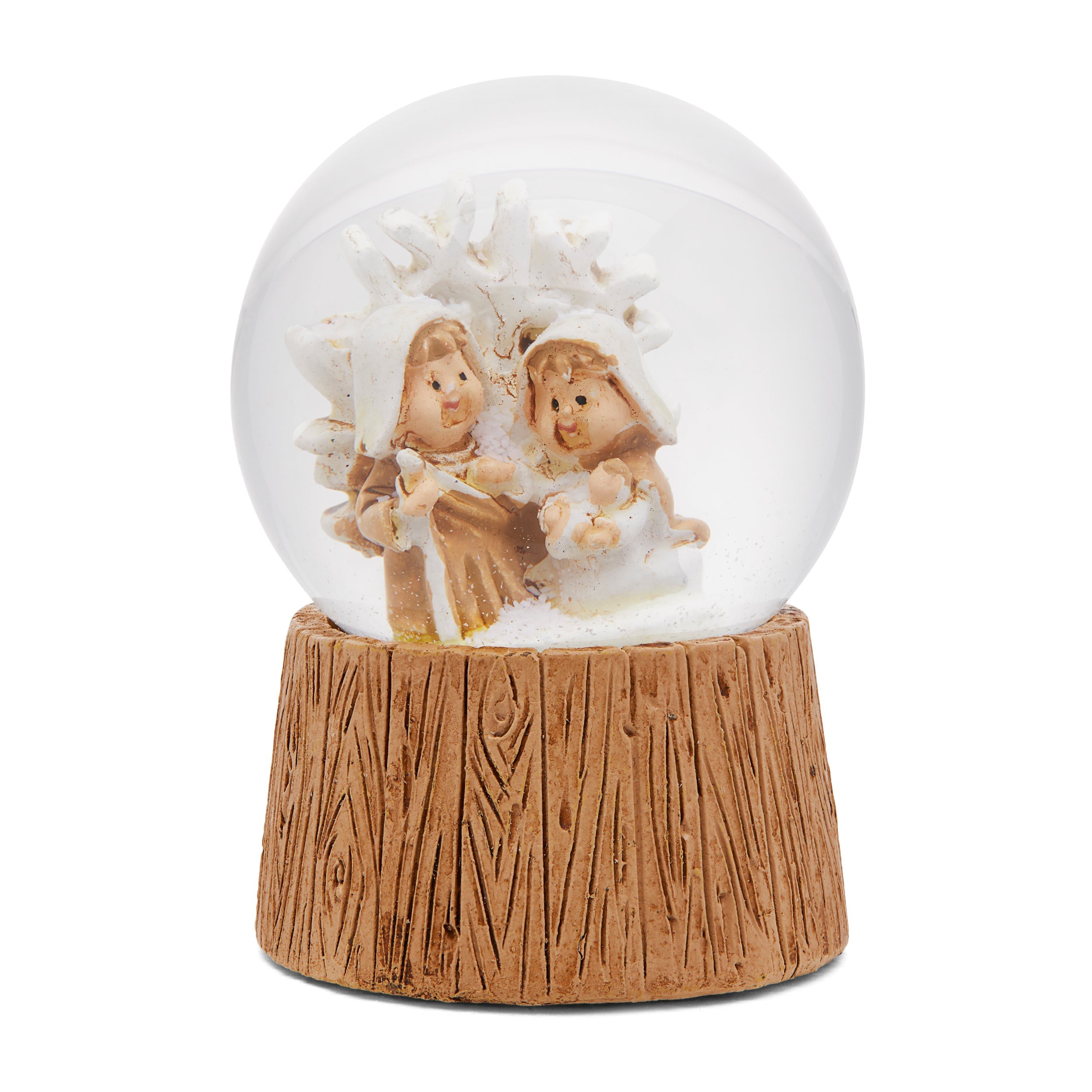 Snow Globe With Nativity Scene on Resin Trunk | MONDO CATTOLICO