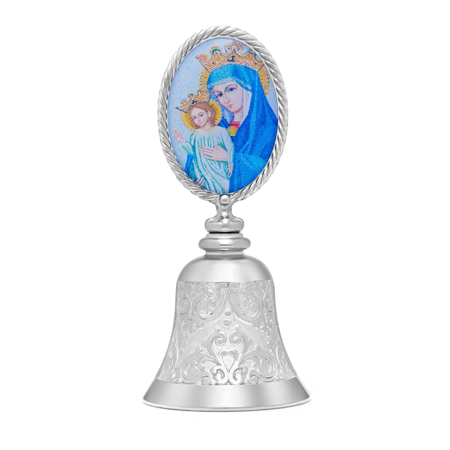 Mondo Cattolico Souvenir 8 cm (3.15 in) Souvenir Bell with Mater Ecclesiae and Pope Francis