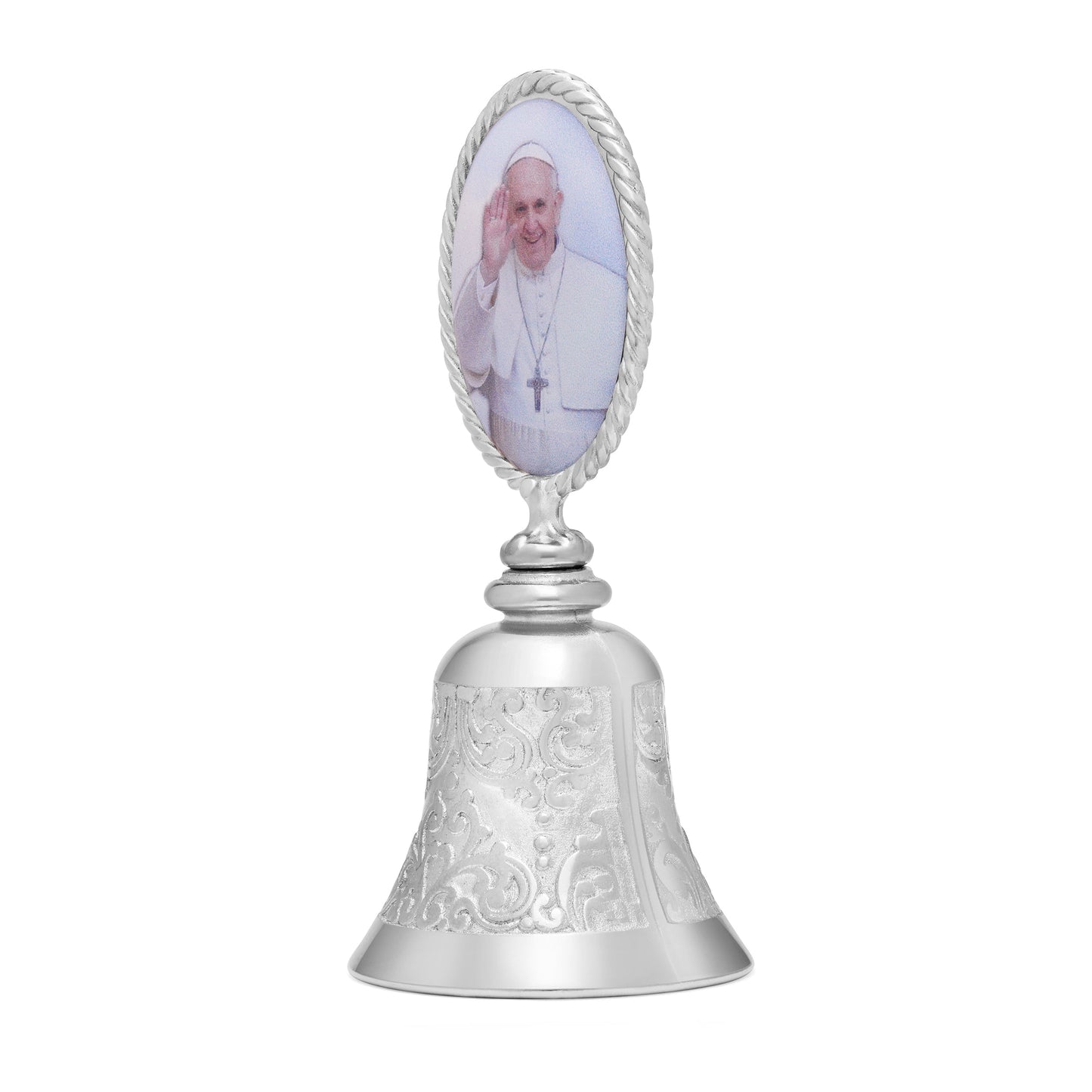 Mondo Cattolico Souvenir 8 cm (3.15 in) Souvenir Bell with Mater Ecclesiae and Pope Francis