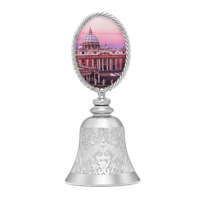 Mondo Cattolico Souvenir 8 cm (3.15 in) Souvenir Bell with Pope Francis and St. Peter's Basilica