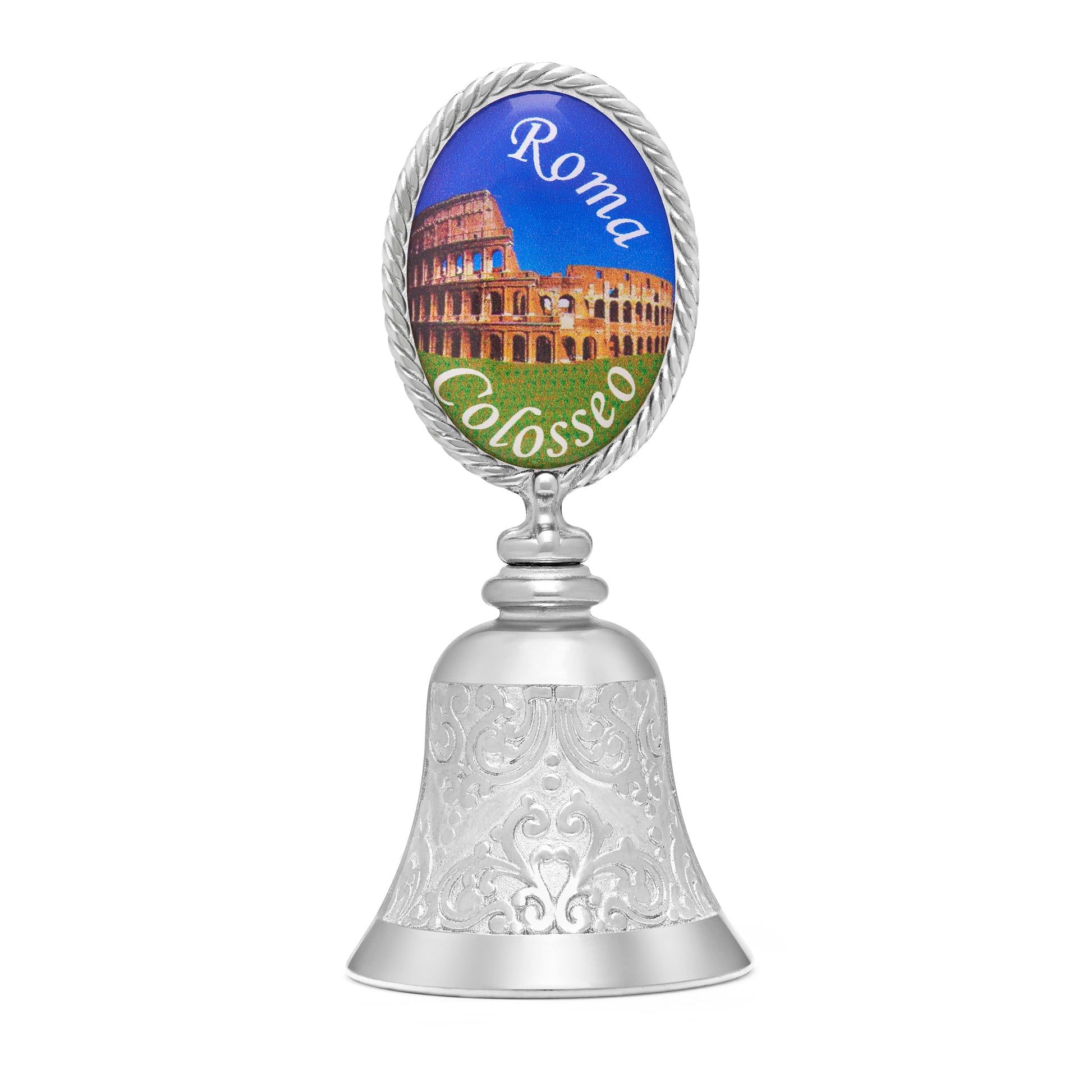 Mondo Cattolico Souvenir 8 cm (3.15 in) Souvenir Bell with St. Peter's Basilica and Colosseum