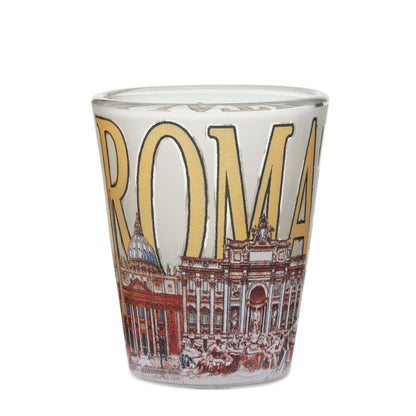 Mondo Cattolico Shot Glass 5.50 cm (2.17 in) Souvenir Shot Glass with Rome's Monuments