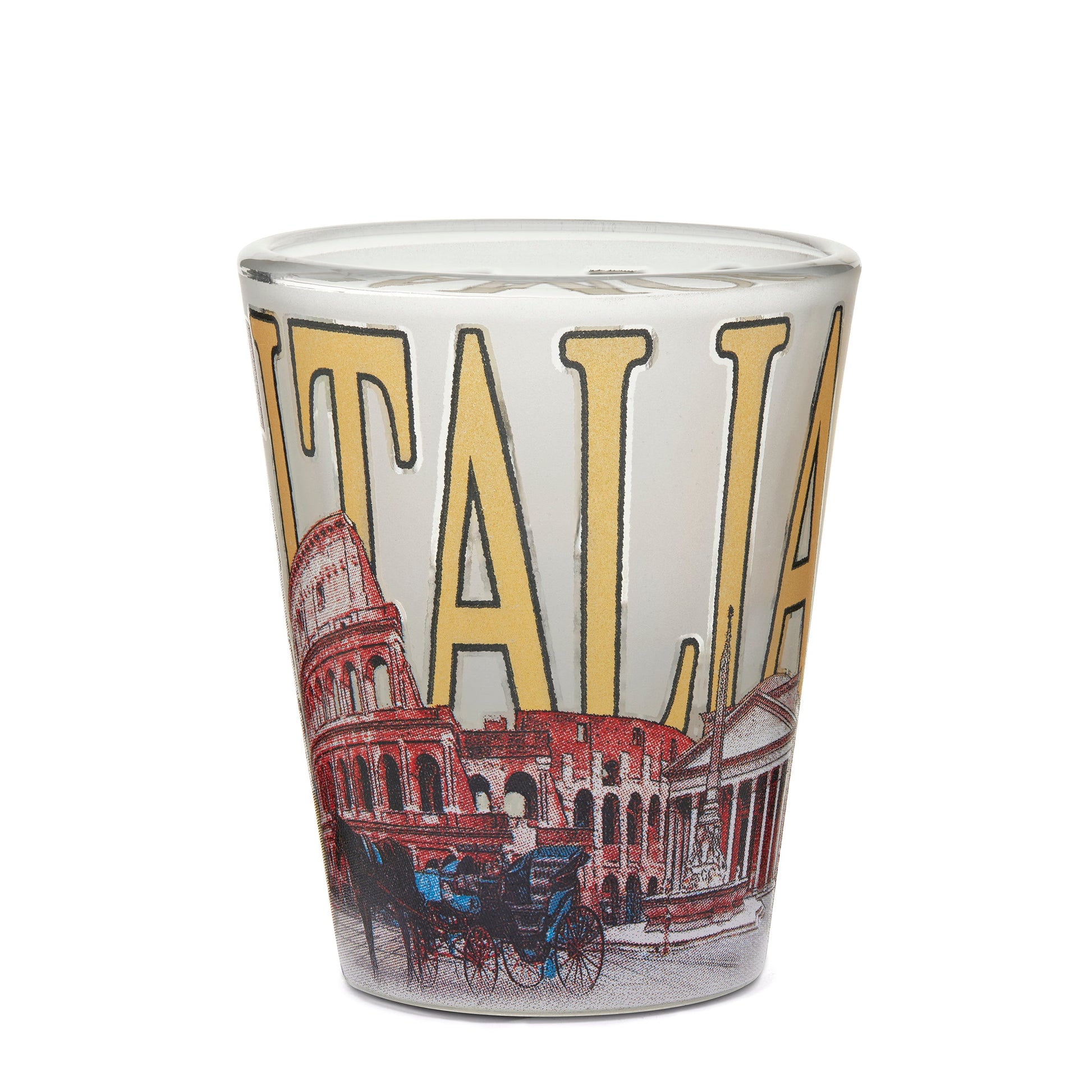 Mondo Cattolico Shot Glass 5.50 cm (2.17 in) Souvenir Shot Glass with Rome's Monuments