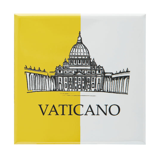 MONDO CATTOLICO ROMA Magnet 6.5x6.5 cm (2.56x2.56 in) Square Magnet with St. Peter's Basilica