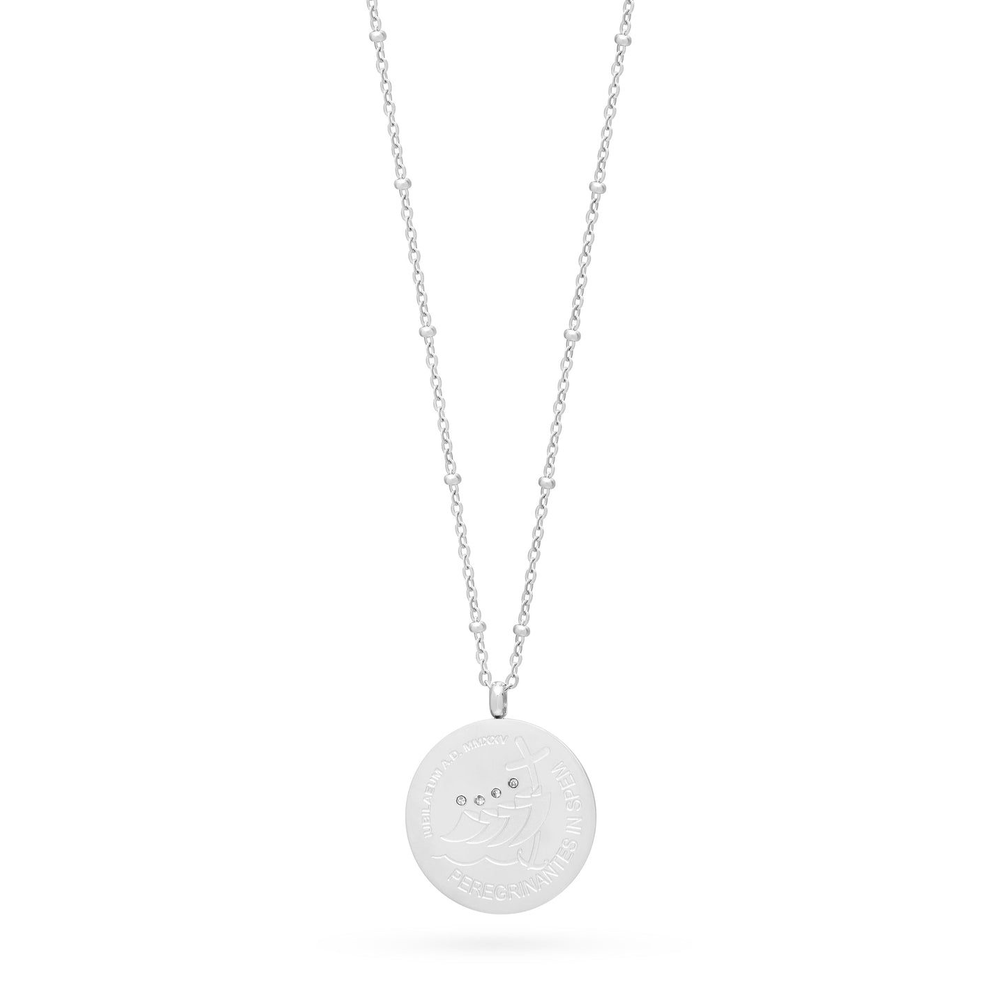 MONDO CATTOLICO ROMA Necklaces 36 - 41 cm (14.17 - 16.14 in) / 20 mm (0.79 in) Stainless Steel Necklace with Jubilee 2025 Pendant