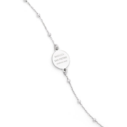 Mondo Cattolico Bracelet 16.50 - 19.50 cm (6.50 - 7.68 in) / 2 mm (0.08 in) Sterling Silver Bracelet with St. Peter's Basilica