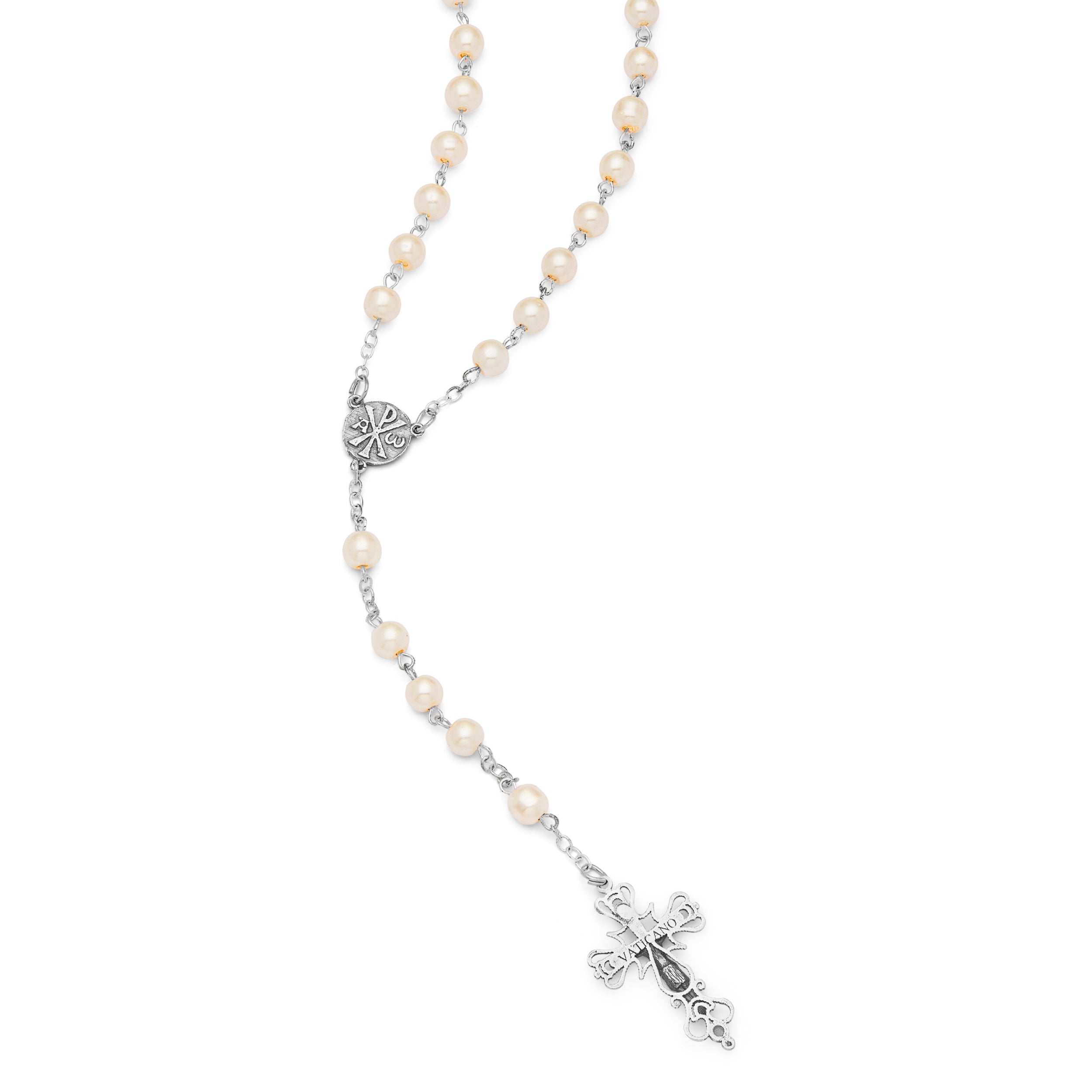 White Pearl Rosary – Mary Immaculate Queen Center