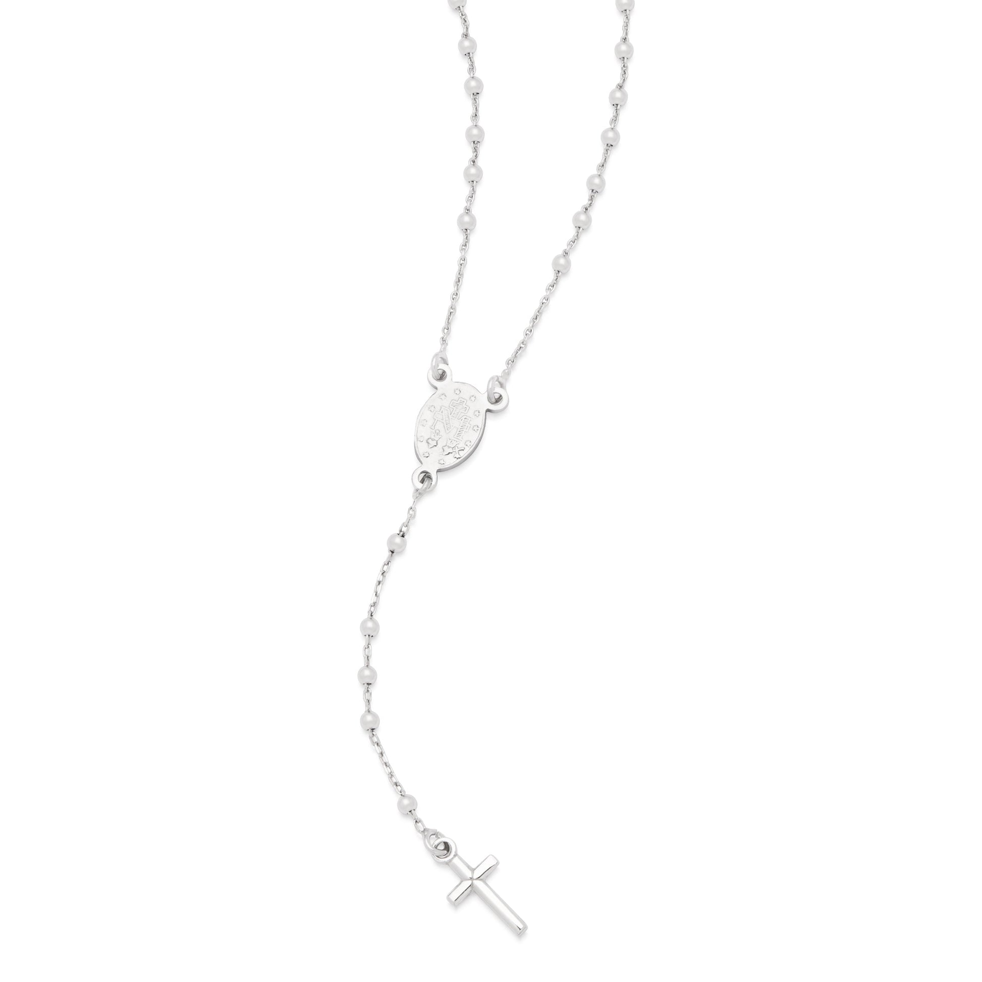 MONDO CATTOLICO ROMA Rosary 28 cm (11.02 in) / 42 cm (16.54 in) / 2 mm (0.08 in) Sterling Silver Rosary