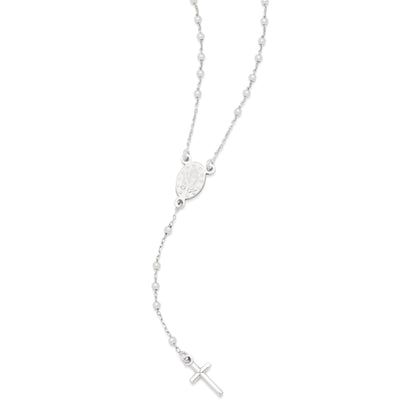 MONDO CATTOLICO ROMA Rosary 28 cm (11.02 in) / 42 cm (16.54 in) / 2 mm (0.08 in) Sterling Silver Rosary