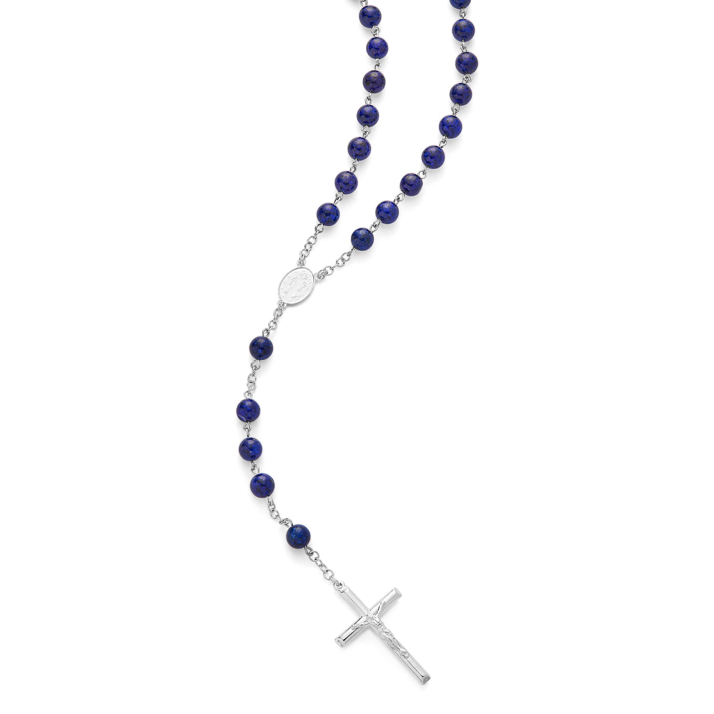 Exquisite Wilco Sterling Silver Rosary Blue Crystal Beads online