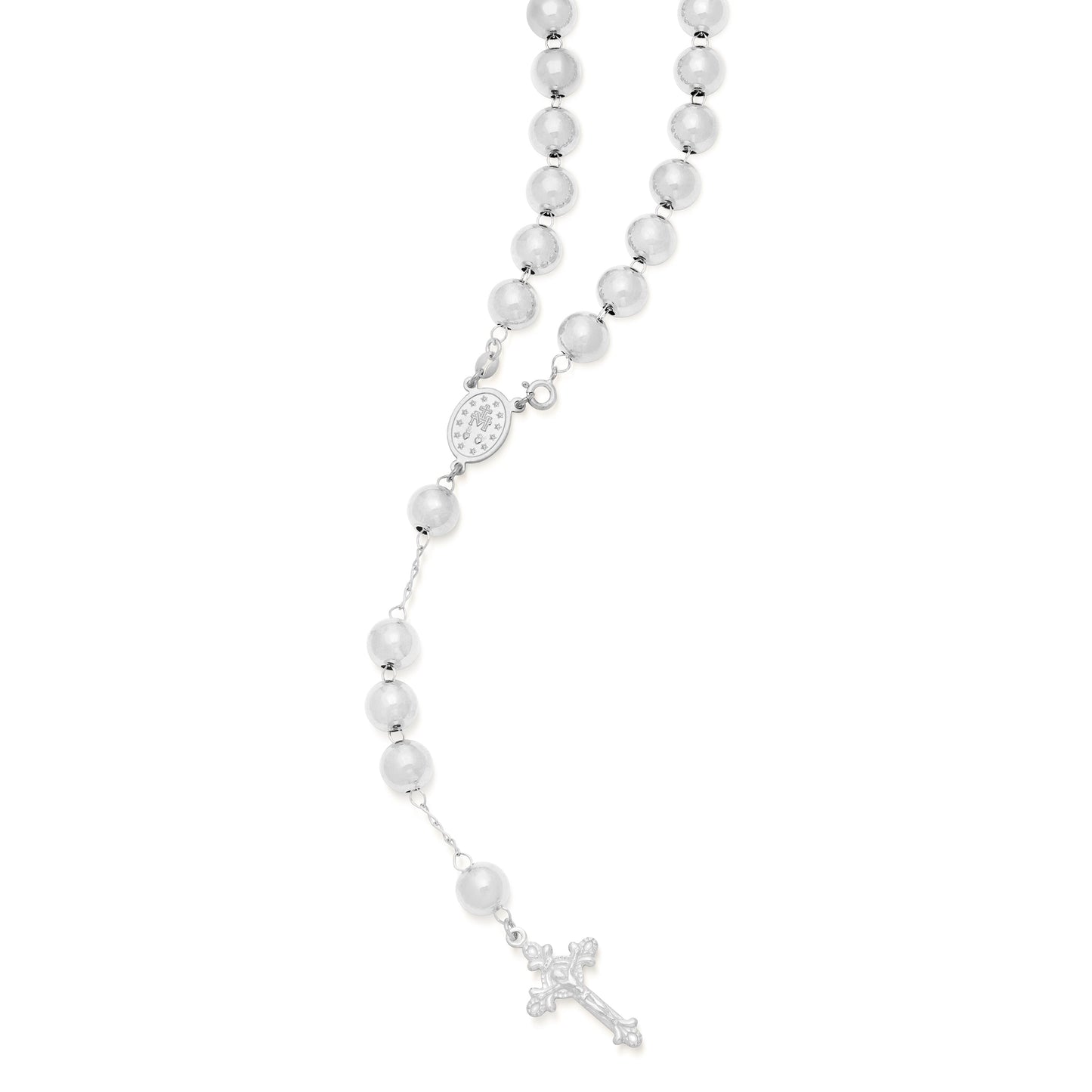 MONDO CATTOLICO ROMA Rosary Sterling Silver Rosary with Large Beads