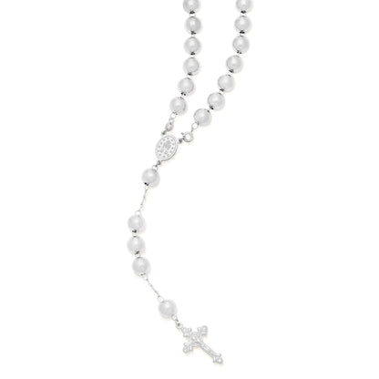 MONDO CATTOLICO ROMA Rosary Sterling Silver Rosary with Large Beads