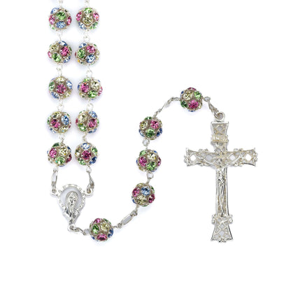 MONDO CATTOLICO Prayer Beads SWAROVSKY SILVER ROSARY