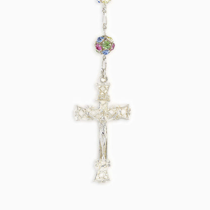 MONDO CATTOLICO Prayer Beads SWAROVSKY SILVER ROSARY